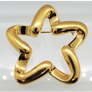 Vintage Napier Brooch Pin Gold Tone Star